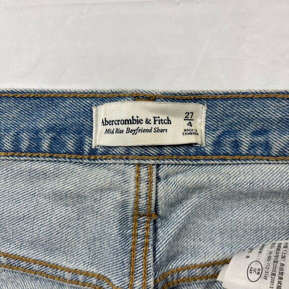 Abercrombie Fitch Women's Mid Rise Boyfriend Shorts Distressed Size 27/4 - Picture 2 of 8